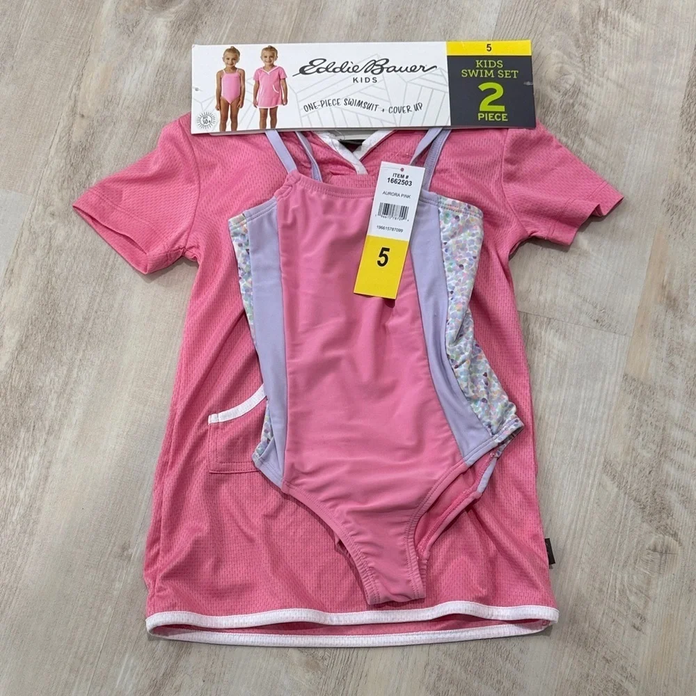 Eddie Bauer Kids Pink and Purple Swim Set